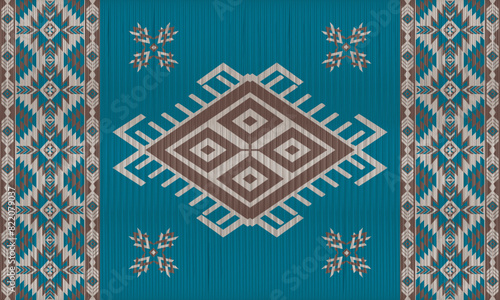 American tribal ethnic native pattern.Traditional Navajo,Aztec,Apache,Southwest and Mexican style fabric pattern.Abstract vector motifs pattern.For fabric,clothing,blanket,carpet,woven,wrap,decoration