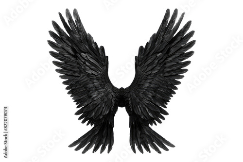 Black wings isolated on transparent background