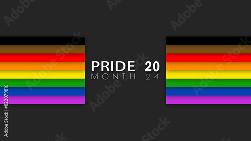Happy Pride Month LGBT Philadelphia Rainbow Pride Flag Horizontal Wall Background