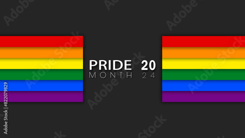 Happy Pride Month LGBT Rainbow Pride Flag Horizontal Wall Background