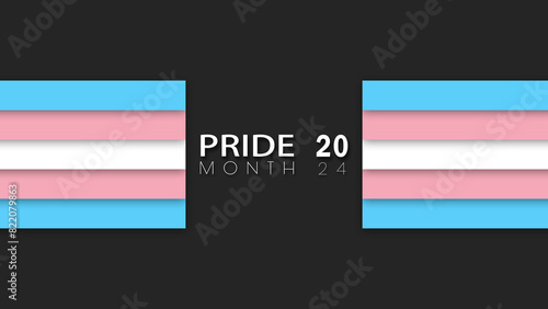 Happy Pride Month Transgender Pride Flag Horizontal Wall Background