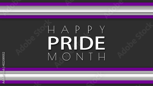 Happy Pride Month Graysexual Pride Flag Horizontal Frame Background