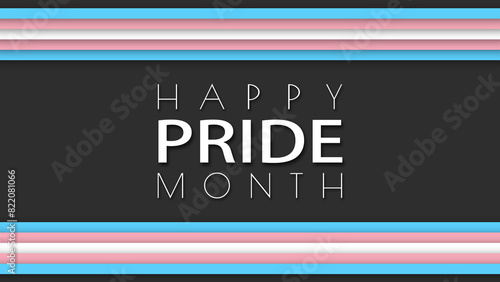 Happy Pride Month Transgender Pride Flag Horizontal Frame Background