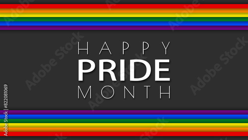 Happy Pride Month LGBT Rainbow Pride Flag Horizontal Frame Background