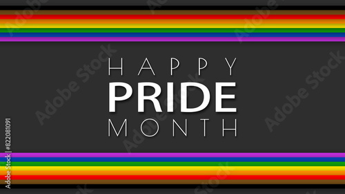 Happy Pride Month LGBT Philadelphia Rainbow Pride Flag Horizontal Frame Background