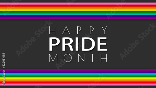 Happy Pride Month LGBT Gilbert Rainbow Pride Flag Horizontal Frame Background