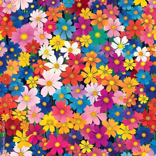 A scattering of bright small flowers embodies the tenderness and beauty of nature, creating a unique picture of spring inspiration