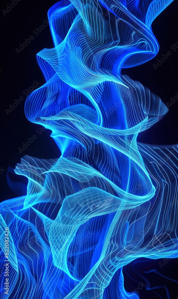 Obraz premium Blue Abstract Energy Waves,Photorealistic HD