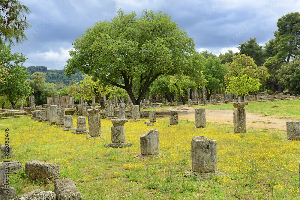 Φωτογραφία Ruins in Ancient Olympia, Peloponnese, Greece, Europe, UNESCO World Heritage Sit