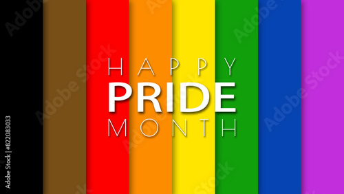 Happy Pride Month LGBT Philadelphia Rainbow Pride Flag Wall Background
