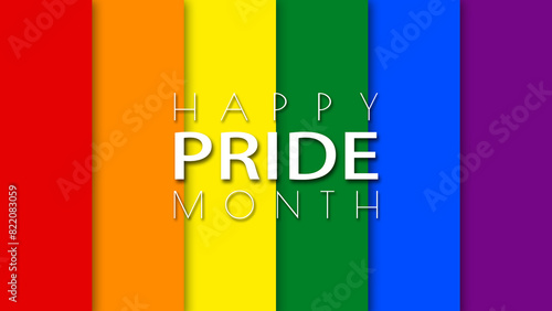 Happy Pride Month LGBT Rainbow Pride Flag Wall Background