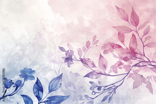 Flowing watercolor washes intertwine with intricate floral vectors against an abstract watercolor backdrop  forging elegance.