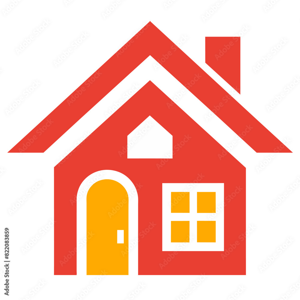 house icon with red roof house icon with red roof