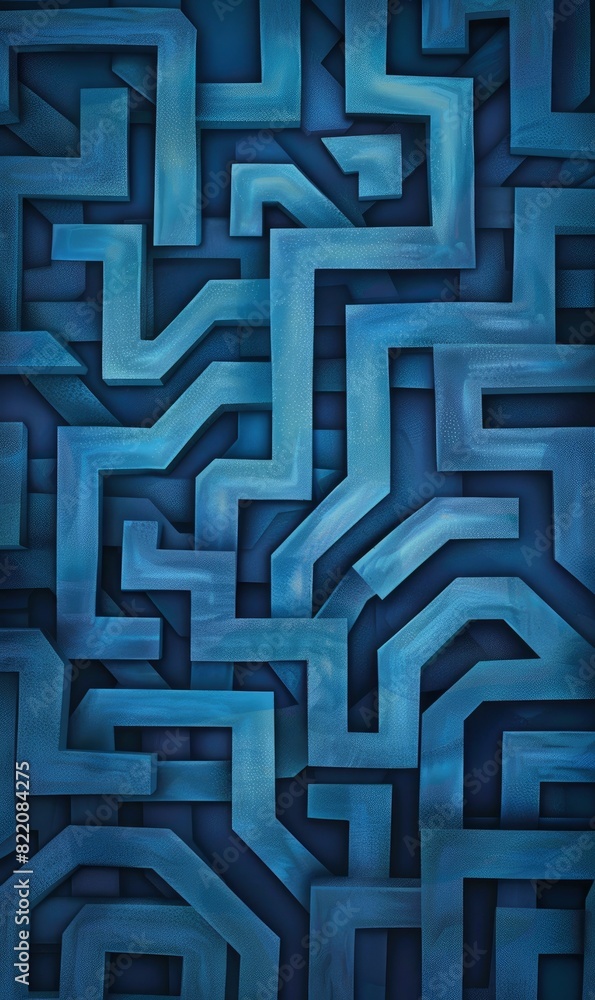 Blue Abstract Fractal Maze,Photorealistic HD Blue Abstract Fractal Maze,Photorealistic HD