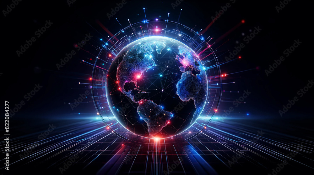 Fototapeta premium background with glowing sphere