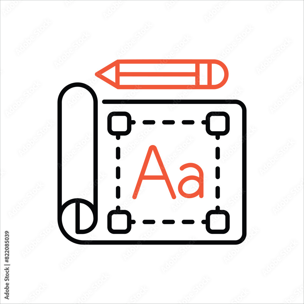 Font Design Icon editable stock vector icon Font Design Icon editable stock vector icon