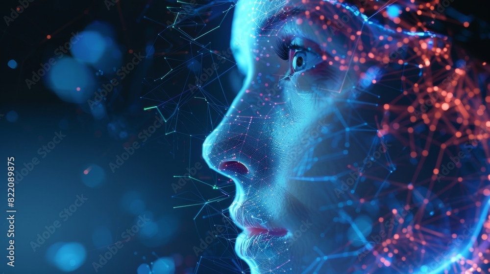 Innovative AI and automation, Futuristic face, Business efficiency, Productivity improvements, Technological imagery Innovative AI and automation, Futuristic face, Business efficiency, Productivity improvements, Technological imagery