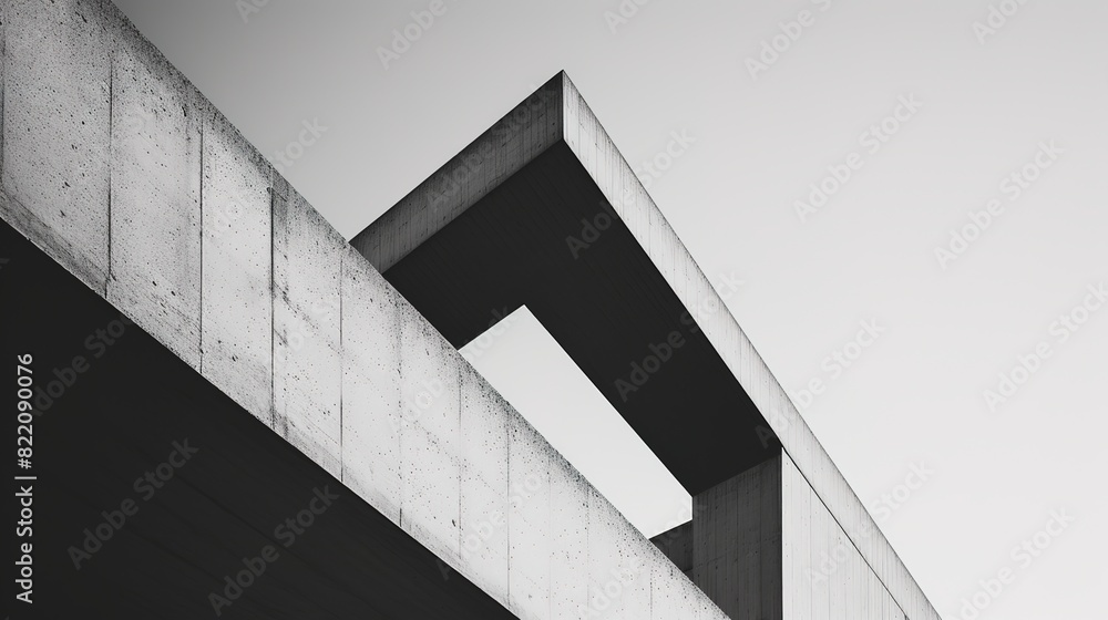 Fototapeta premium Sleek Minimalistic Abstract Architecture Wallpaper, Black and White