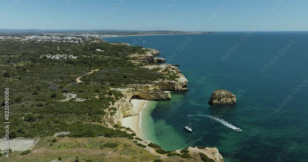 Aerial view of Praia da Marinha, Algarve region, Portugal. Aerial view of Praia da Marinha, Algarve region, Portugal.