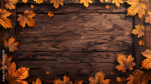 Wallpaper Mural Rustic wooden background, autumn theme Torontodigital.ca