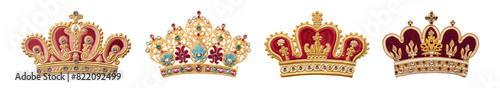 Embroidered crown png on transparent background © Rawpixel.com