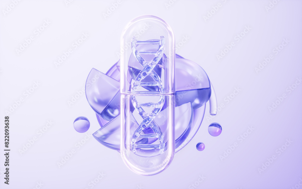 Medical capsule with purple glass background, 3d rendering. Medical capsule with purple glass background, 3d rendering.