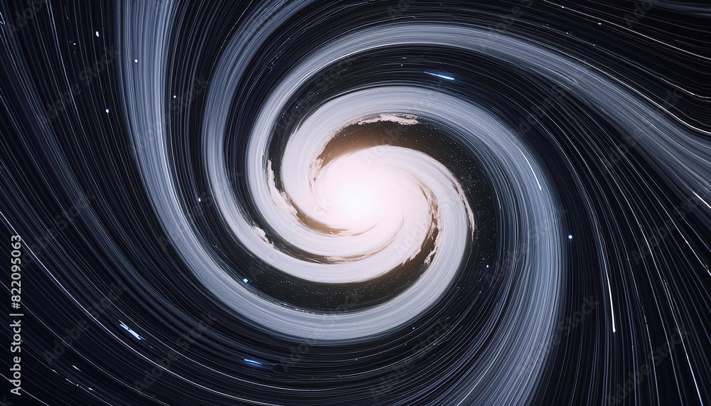 A mesmerizing swirl of a galaxy with a black hole at its center amidst stars. A mesmerizing swirl of a galaxy with a black hole at its center amidst stars.