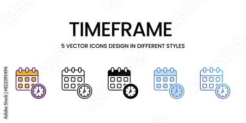 Timeframe  Icons different style vector stock illustration