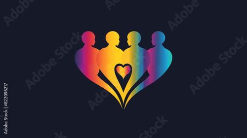 LGBT Pride Heart: Minimalist Flat Design Logo