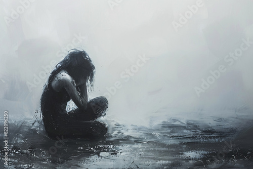Guilt and shame concept, a woman looking ashamed suffering from emotional pain