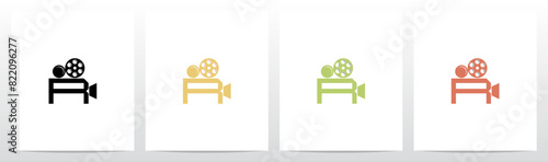 Vintage Film Camera Letter Initial Logo Design R