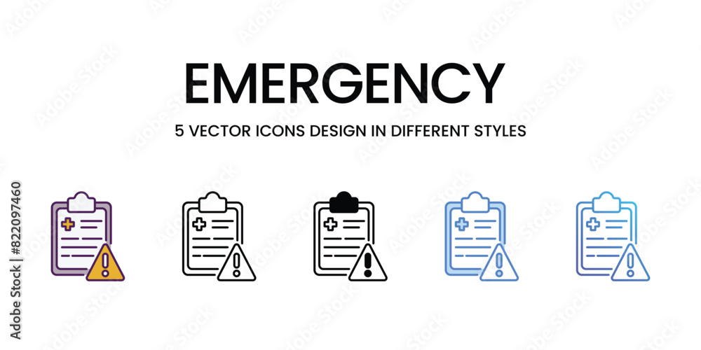 Emergency Icons different style vector stock illustration Emergency Icons different style vector stock illustration