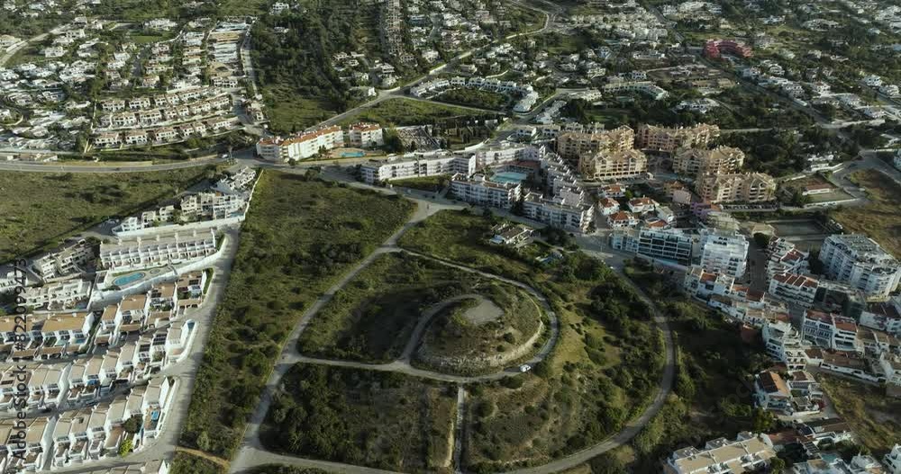 Aerial view of urban coastal town Praia da Luz, Algarve region, Portugal. Aerial view of urban coastal town Praia da Luz, Algarve region, Portugal.