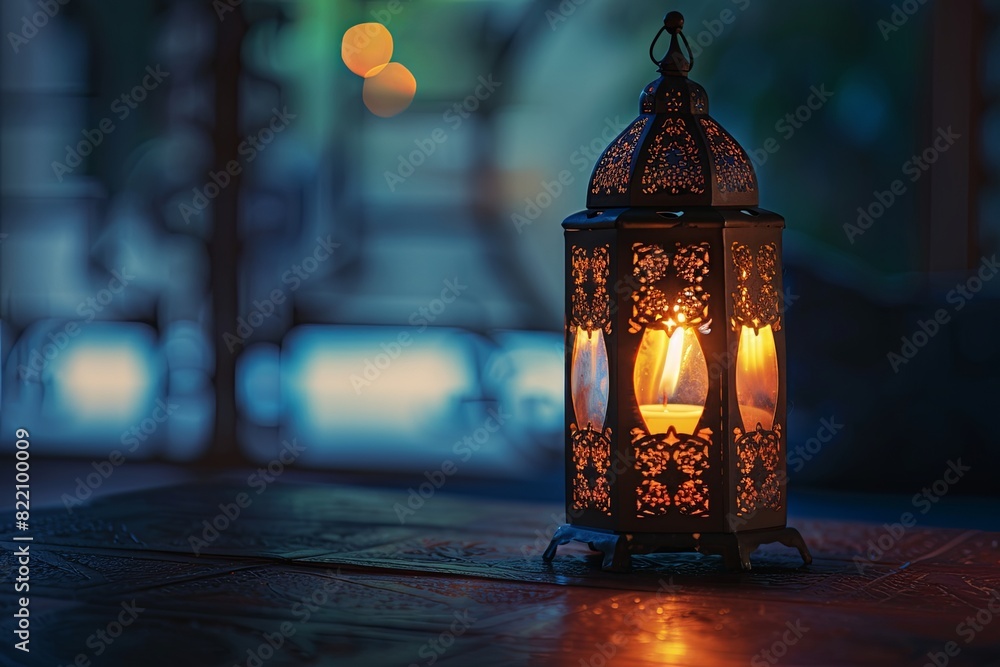 Symbolic lantern with intricate patterns Reflecting hope during Ramadan Symbolic lantern with intricate patterns Reflecting hope during Ramadan