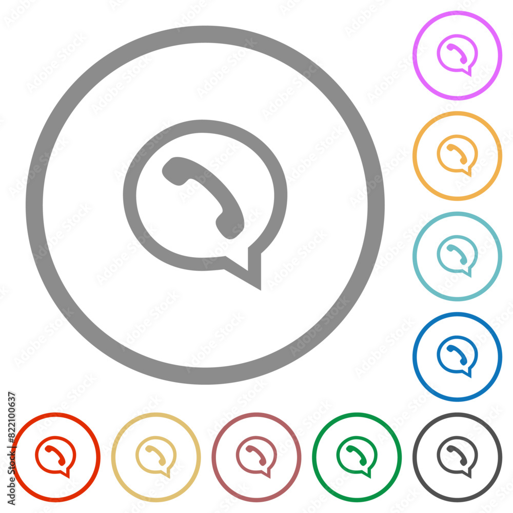 phone in chat bubble outline flat icons with outlines phone in chat bubble outline flat icons with outlines