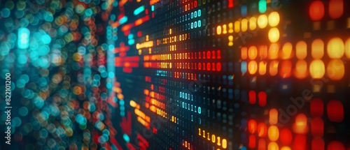 Wallpaper Mural Colorful digital data visualization with lights and patterns representing technology, big data, and artificial intelligence concepts. Torontodigital.ca