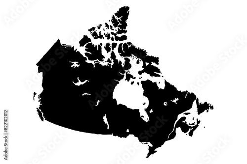 Canada map silhouette vector illustration
