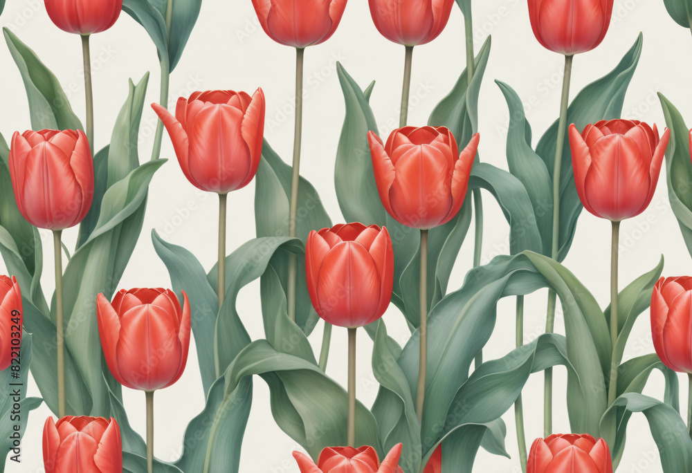 Drawing of red tulip on white background Drawing of red tulip on white background