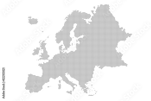 Europe map Dotted pattern vector illustration