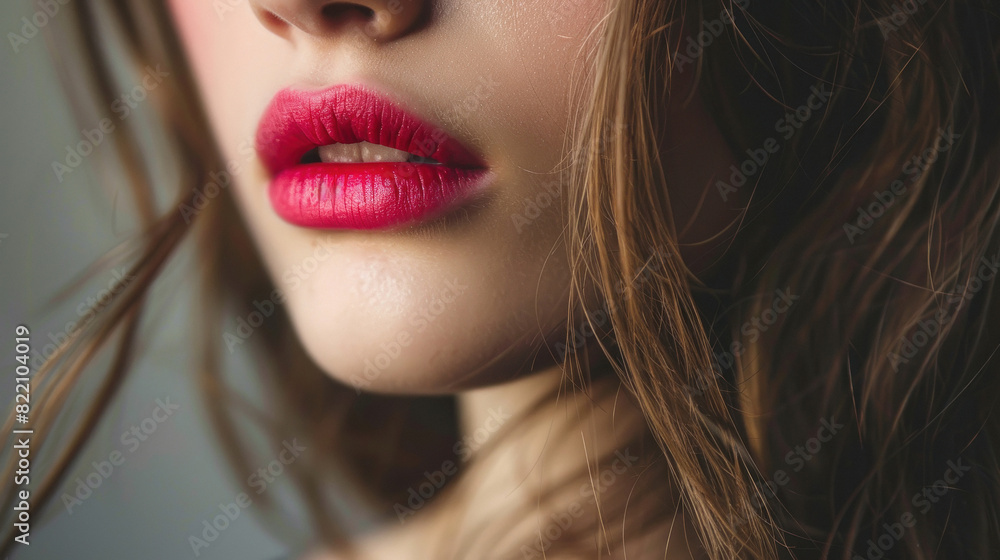 close view of young woman beautiful lips close view of young woman beautiful lips