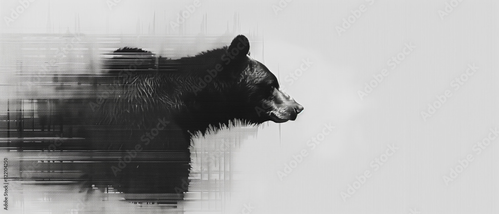 Silhouette of bear isolated on white Background. Copy space Silhouette of bear isolated on white Background. Copy space
