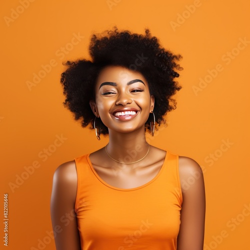 Orange background Happy european white man realistic person portrait of young beautiful Smiling man good mood Isolated on Background Banner with copyspace blank empty copy space 