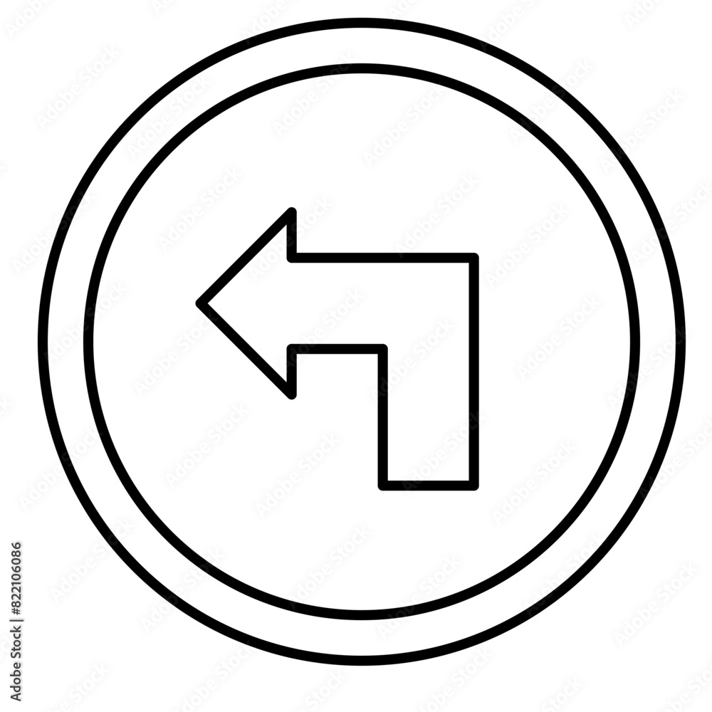 turn left arrow icon vector design turn left arrow icon vector design
