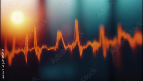 Heartbeat Line Animation, Cardiogram cardiograph oscilloscope screen photo