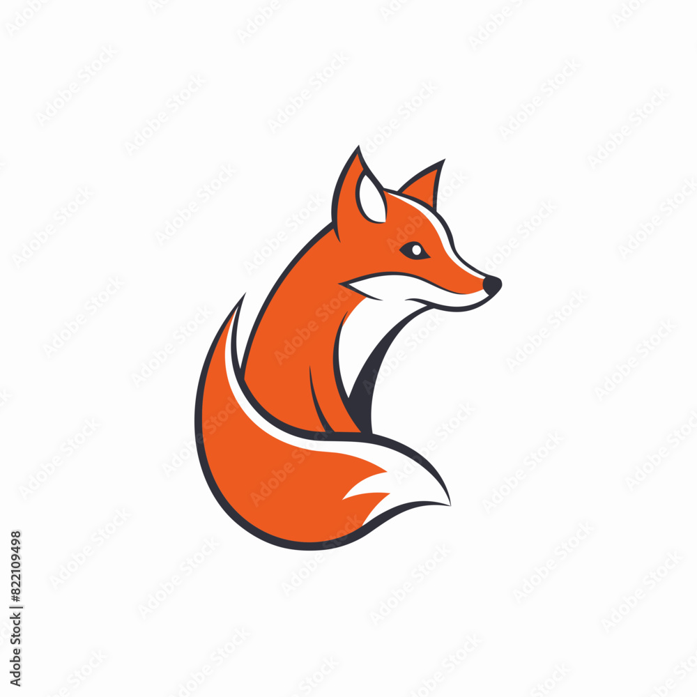 red fox isolated on white logo icon red fox isolated on white logo icon
