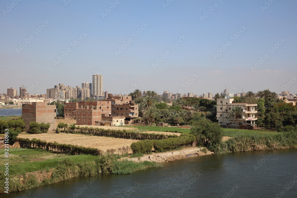 island, the nile, crops, land and houses island, the nile, crops, land and houses