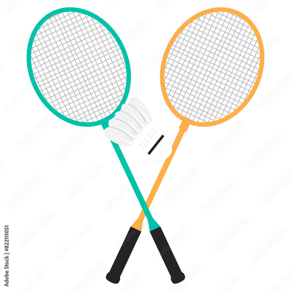 badminton racket and shuttlecock illustration badminton racket and shuttlecock illustration
