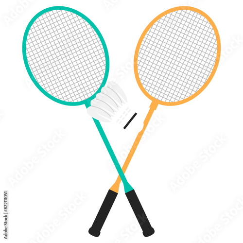 badminton racket and shuttlecock illustration