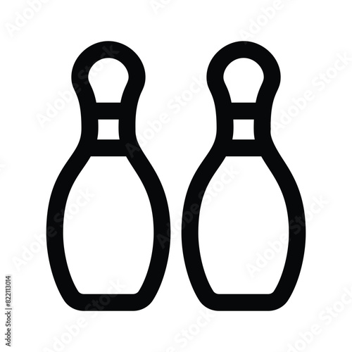 Modern icon of bowling pins, indoor skittles games