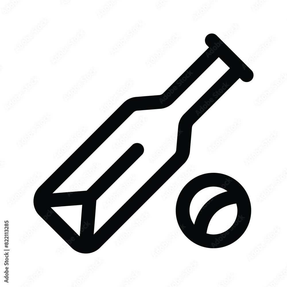 Vector of cricket bat and ball in editable design style Vector of cricket bat and ball in editable design style